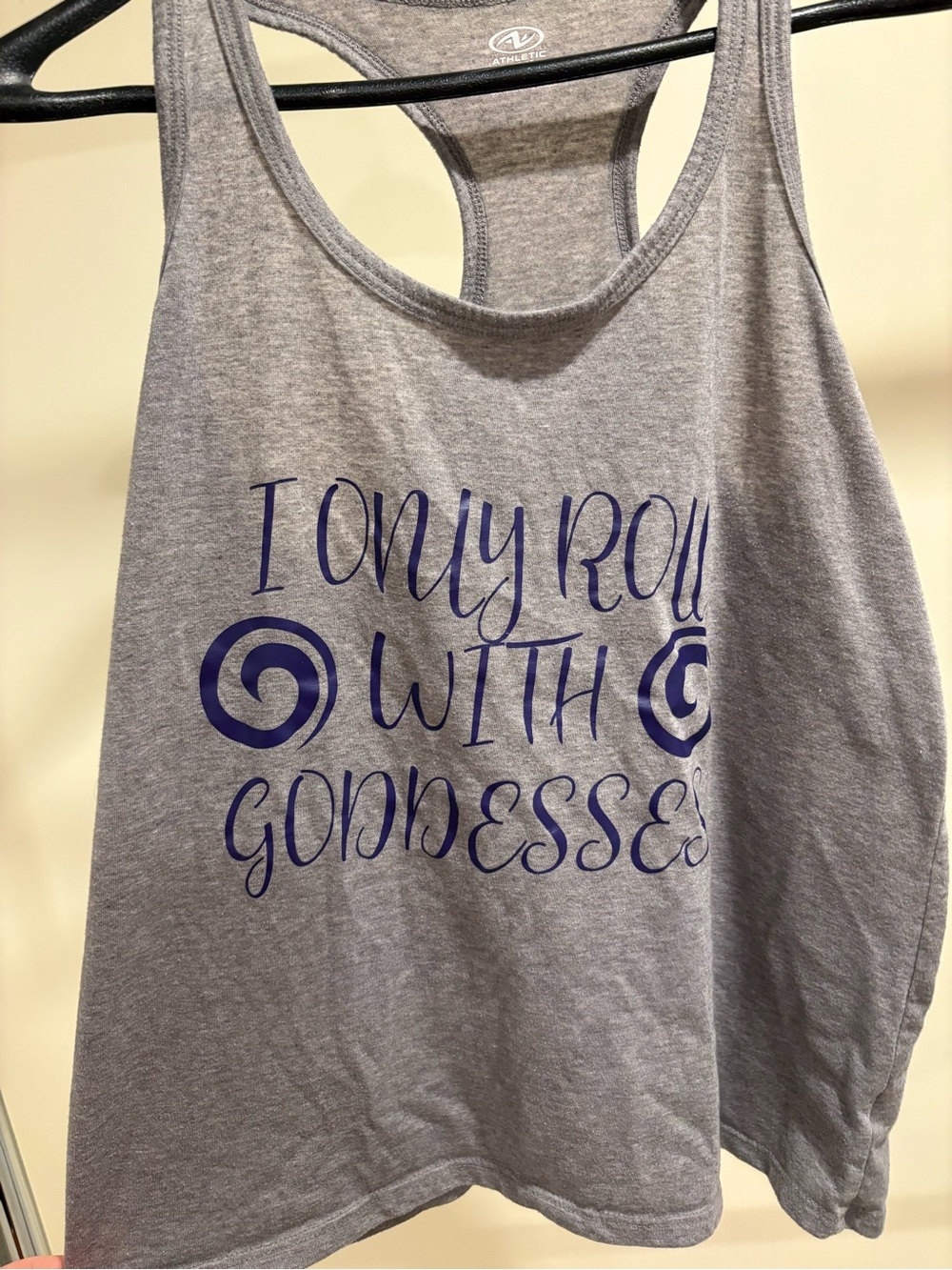 Athletic Works Grey Racerback Tank with Purple Script